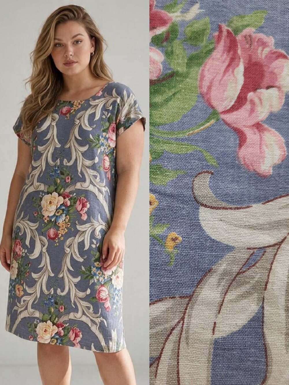 Vtg 90s handmade cotton tapestry dress